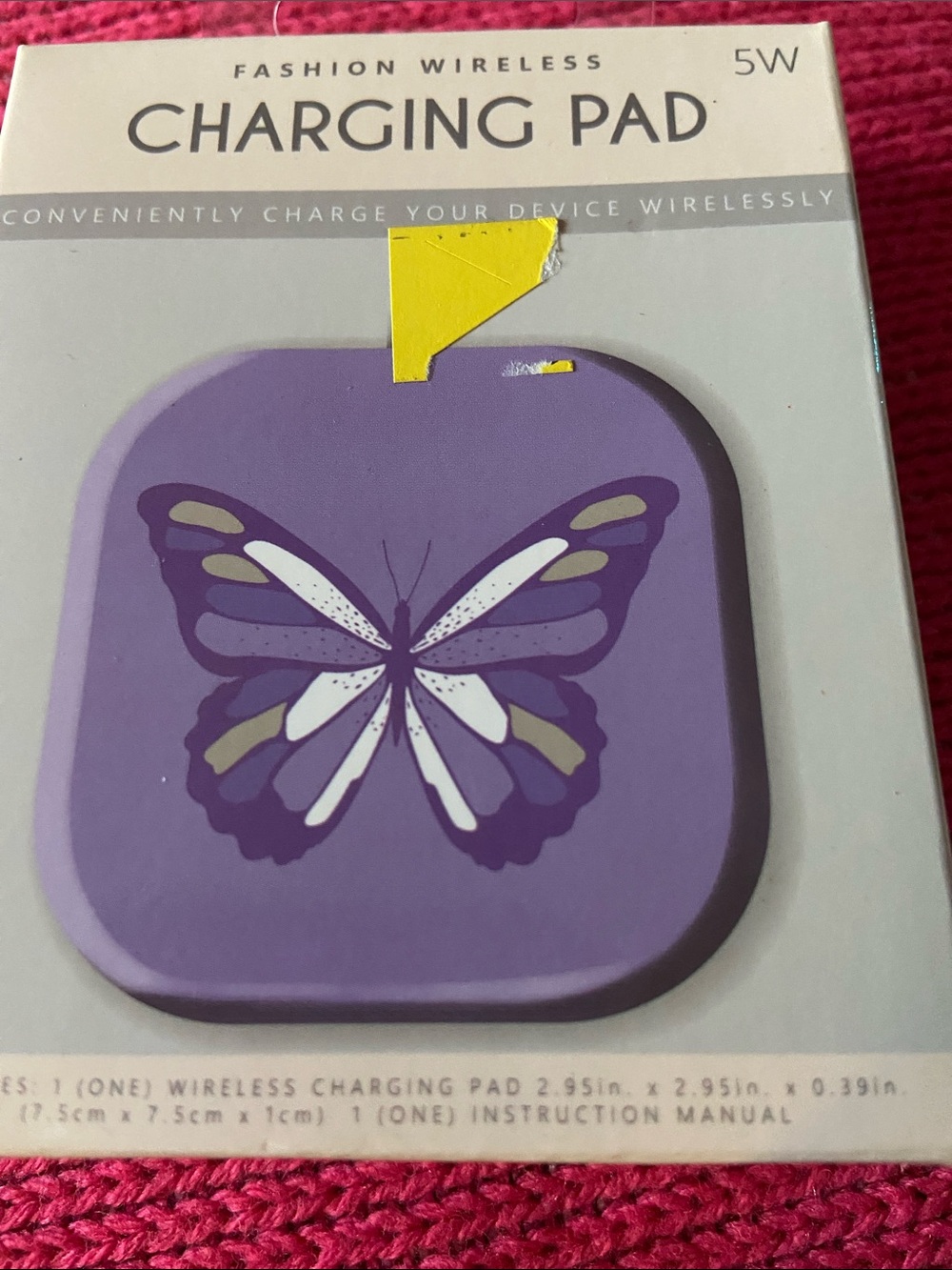 Fashion Wireless Charging Pad - Purple Butterfly